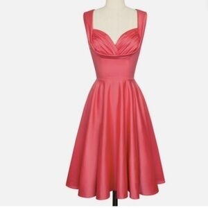 Trashy Diva Candice Gwinn Honey Coral Pink Shelf Bust 50's Style Dress 8 Nwt